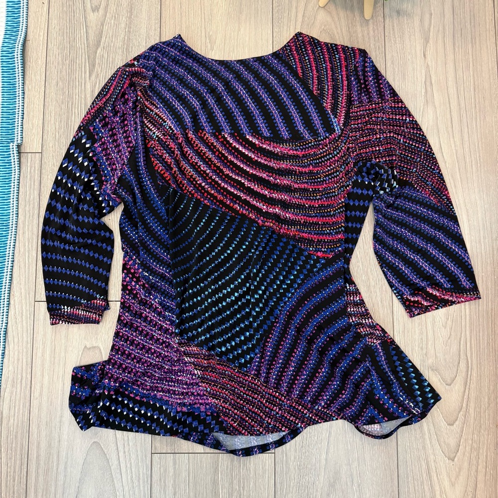 Joseph Ribkoff Multicolor Geometric Top - Picture 4 of 6